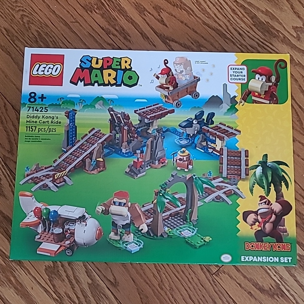 NWT Lego 71425: Super Mario Diddy Kong's Mine Cart Ride Expansion Set - Picture 2 of 7